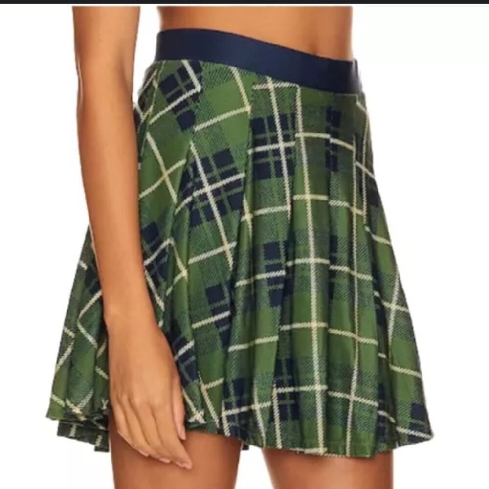 WeWoreWhat Plaid Blue & Green Pleated Tennis Skort Size Large NWT